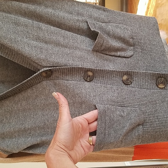 Cashmere cotton blend knit colorblock cardigan sweater - Picture 5 of 8